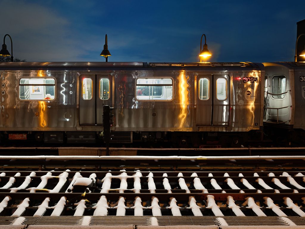Elevated Tracks with Snow, Bushwick, Brooklyn, New York